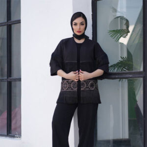 کت تک زنانه پایین ریش با پارچه مازراتی دو سایز 38 تا 44