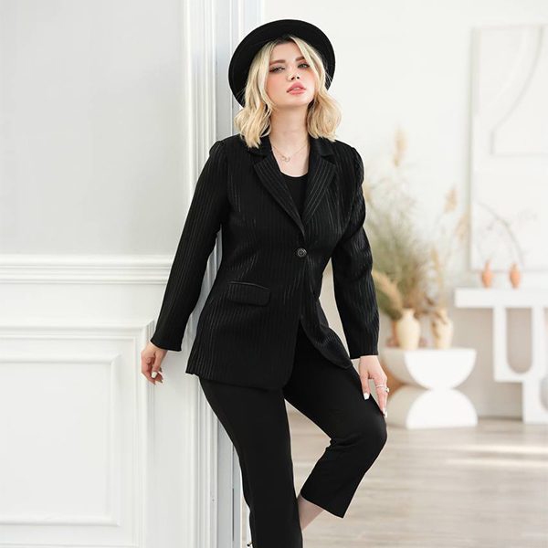 کت تک زنانه دیپلمات مشکی مجلسی و کوتاه