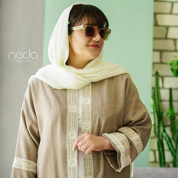 مانتو زنانه تابستونی رنگ نسکافه ای با پارچه صوفیا دو سایز از 38 تا 44