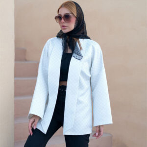 مانتو کتی مجلسی کوتاه و شیک با پارچه ژاکارد