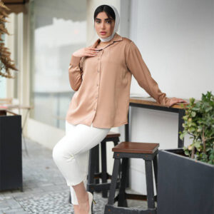 مانتو شومیزی پریسان با پارچه ساتن قد 70