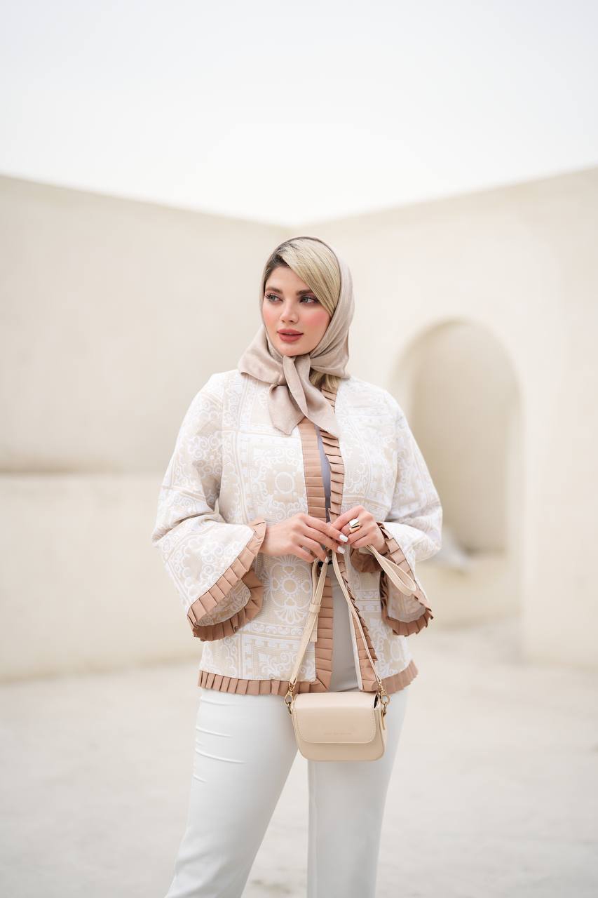 مانتو کتی با پارچه ژاکارد مدل ستیا